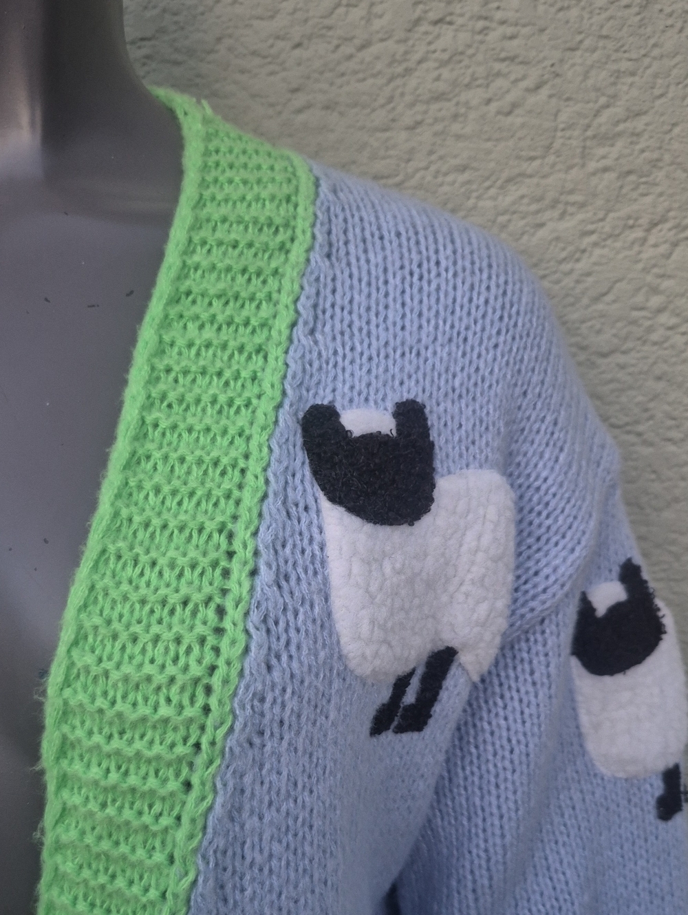 Dreamers By Debut Ladies "Little Lamb Puff" 3D Sheep Knit Lavender Crew Sweater - Picture 15 of 17